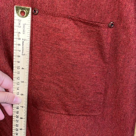 Kerisma Sweater Womens M/L Red Woolblend V-Neck Pocket Pullover Top Size Boxy - Picture 4 of 7